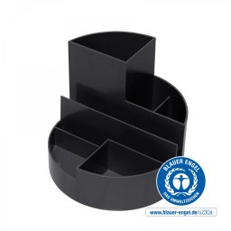 Accesorii birotica Suport pentru instrumente de scris, 6 compartimente, din plastic reciclat, ECO MAUL - negru