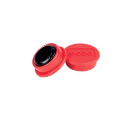 Accesorii birotica Magneti pentru table NOBO, diametru 24 mm, sustin 4 coli, 10 buc/set, rosu