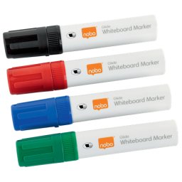 Accesorii birotica Marker NOBO, pentru table si flipcharturi, varf 5-12 mm, Jumbo, 4 buc/cutie, diverse culori
