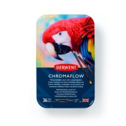 Articole pentru scoala Creioane colorate Derwent Professional Chromaflow, cutie metalica, 36 buc/set