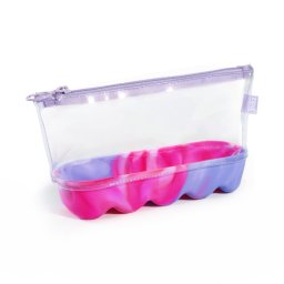 Penar Penar cu fermoar ZIPIT Silicone Wave Pouch - Pink-Purple