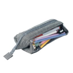 Penar Penar cu fermoar ZIPIT Lenny Clear 2 Sides - Gray Hatch