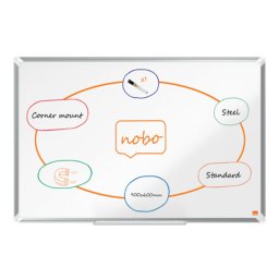 Tabla NOBO Premium Plus, otel lacuit, 90x60 cm, magnetica, include marker si tavita, alb