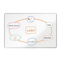 Tabla NOBO Premium Plus, otel lacuit, 180x120 cm, magnetica, include marker si tavita, alb