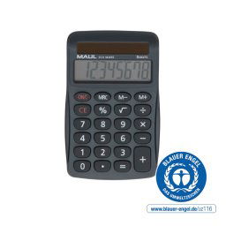 Calculator de birou Calculator de birou Maul ECO MJ455, 8 digits, realizat din plastic reciclat, incarcare solara - gri