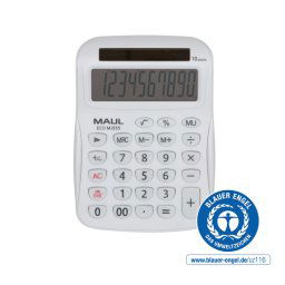 Calculator de birou Calculator de birou Maul ECO MJ555, 8 digits, realizat din plastic reciclat, incarcare solara - alb