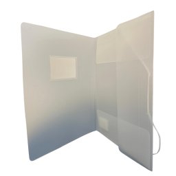 Accesorii birotica Mapa plastic cu elastic pe colturi, cu eticheta, 500 microni, Optima - transparent mat