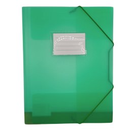 Accesorii birotica Mapa plastic cu elastic pe colturi, cu eticheta, 500 microni, Optima - verde transparent