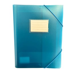 Accesorii birotica Mapa plastic cu elastic pe colturi, cu eticheta, 500 microni, Optima - albastru transparent