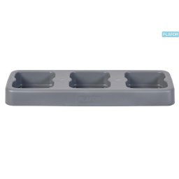 Accesorii birotica Suport plastic pentru 3 cosuri reciclare selectiva (3 x 53L), 103 x 34 x h7.5cm, PLAFOR Fit