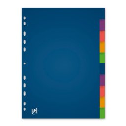 Separatoare plastic color, A4, 120 microni, 10 culori/set, OXFORD
