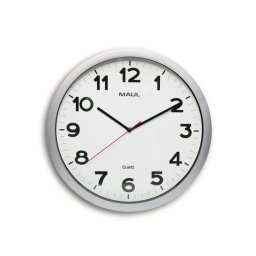 Ceas de perete, D-40 cm, cifre arabe, cadran alb, MAUL Step - rama plastic argintie
