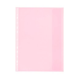 Folie protectie doc. A4, clapa laterala, inchidere cu capsa, 4/set, 200 microni, Optima - transparen