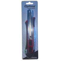 Accesorii birotica Cutter Optima Industrial, lama 25mm SK2 - tratata, 2 functiuni, sina metalica, zinc cu ABS