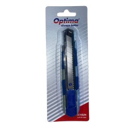 Accesorii birotica Cutter Optima Premium, lama 18mm otel carbon, sina metalica, zinc cu rubber grip