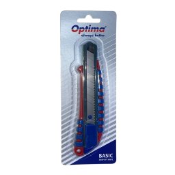 Accesorii birotica Cutter Optima Basic, lama 9mm SK7, sina metalica, simplu
