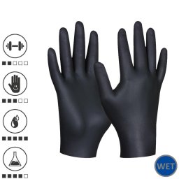 709635_L, Set 100 de manusi de protectie Negru Nitril Eco, din nitril, nepudrate, marimea 9/L