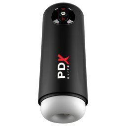 PDX Elite Moto Milker - masturbator cu vibrații și pulsații (negru)