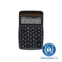 Calculator de birou Calculator de birou Maul ECO MJ455, 8 digits, realizat din plastic reciclat, incarcare solara-negru
