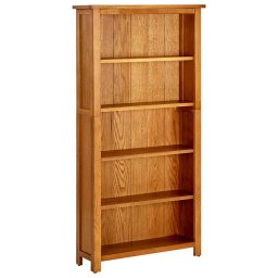 Biblioteca cu 5 rafturi, 70x22x140 cm, lemn masiv de stejar GartenMobel Dekor