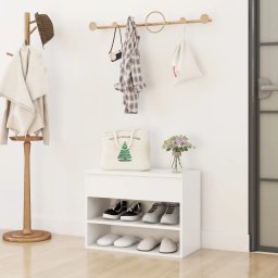 Bancheta pantofar, alb, 60x30x45 cm, PAL GartenMobel Dekor