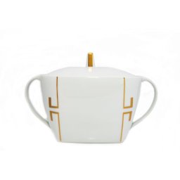 EYE model geometric decor AUR Supiera cu capac portelan Bohemia 2800 ml