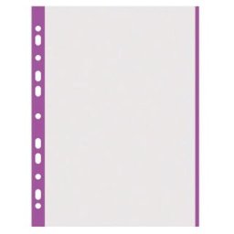 Folie protectie transparenta, cu margine color, 40 microni, 100 folii/set, DONAU - margine violet