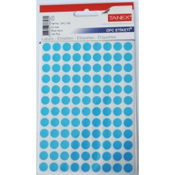 Accesorii birotica Etichete autoadezive color, D10 mm, 540 buc/set, TANEX - albastru