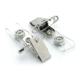 Accesorii birotica Clips metalic pentru ecuson, tip clema, curelusa de prindere din plastic, capsa metalica,OPUS