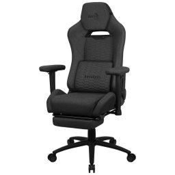 Scaun Gaming ROYALASHBK Premium Ergonomic Gaming Legrests Aeroweave Technology Black