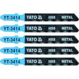 Set 5 lame HSS pentru fierastrau pendular YT-3414, HSS, lungime 75mm