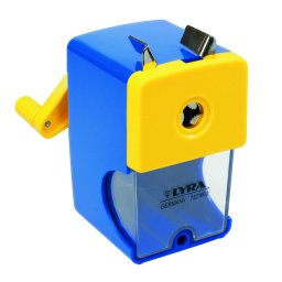 Articole pentru scoala Ascutitoare mecanica, plastic, LYRA - albastru/galben
