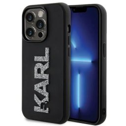 Husa Karl Lagerfeld 3D Rubber Glitter Logo - Husă telefon - compatibil cu Apple iPhone 15 Pro Max - Glitter - culoare Negru