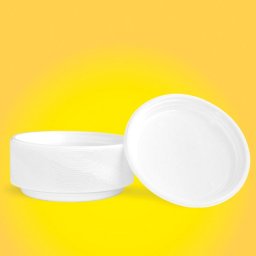 Accesorii birotica Farfurii din plastic, D-22cm, 100buc/set, Office Products - albe