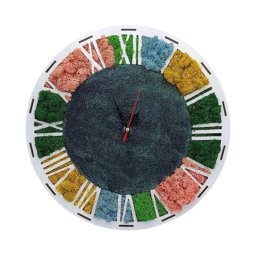 Ceas de perete decorat cu licheni pufoși - FEIS501010