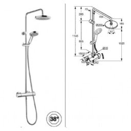 Baterie dus THERMOSTAT Kludi Dual Shower System model A-QA
