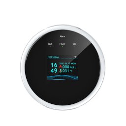 Senzor detector de gaz wireless, portabil, pentru detectare scurgere de gaze, smart control, display LCD, semnal luminos si acustic cu notificare pe telefon