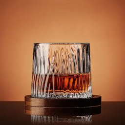 Pahar whiskey Glacier cu baza din lemn