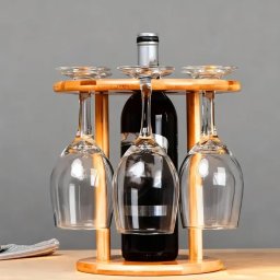 Suport pentru o sticla si 6 pahare de vin