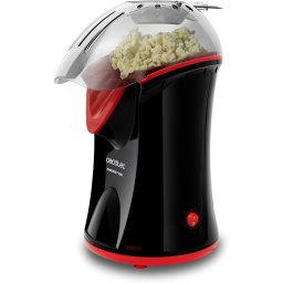 Aparat de facut popcorn, CECOTEC 3040, 1200 W, fara ulei, tehnologie bazata pe aer cald, preparare in max. 2 min, dozator boabe inclus, negru rosu