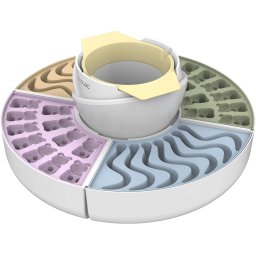 Aparat 2 in 1 Cecotec FunSugar Gummy preparat jeleuri si fondue ciocolata, 40 W, 4 matrite silicon, 4 tavi
