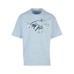 Karl Kani Tricou 'Authentic Star' albastru deschis / argintiu