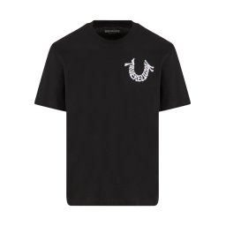 True Religion Tricou 'Warped' negru / alb