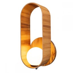 Aplica Sfera QN-SFERA-WB-L-TEAK, 1xE27, H52,5cm, lemn de tec