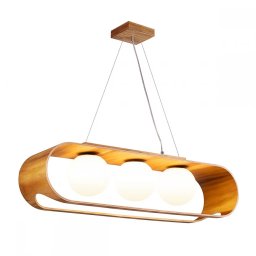Lustra Sfera QN-SFERA-3P-TEAK, 3xE27, L85cm, lemn de tec
