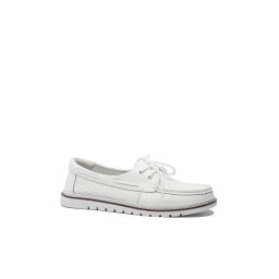 Mocasini damă Gallop, albi din piele naturală cu perforații FNX98104-38 EU