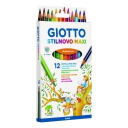 Articole pentru scoala Creioane colorate 12 culori/cutie, GIOTTO Stilnovo Maxi