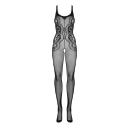 Obsessive Catsuit din Plasa cu Broderie Ornamentala G335 Small-Large