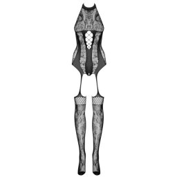 Obsessive Bodystocking cu Decupaj Inghinal cu Model Floral Brodat F240 XLarge-2XLarge