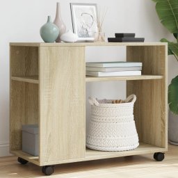 Masa laterala cu roti stejar sonoma 70x35x60 cm lemn prelucrat GartenMobel Dekor